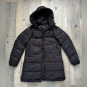 Sam Edelman hooded puffer jacket, black, XS. Worn a few times.
